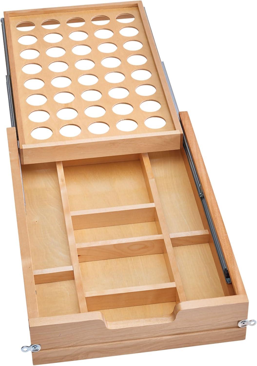 Rev-A-Shelf 4WTCD 15 Inch Tiered KCUP Drawer Organizer with Soft Close Slides