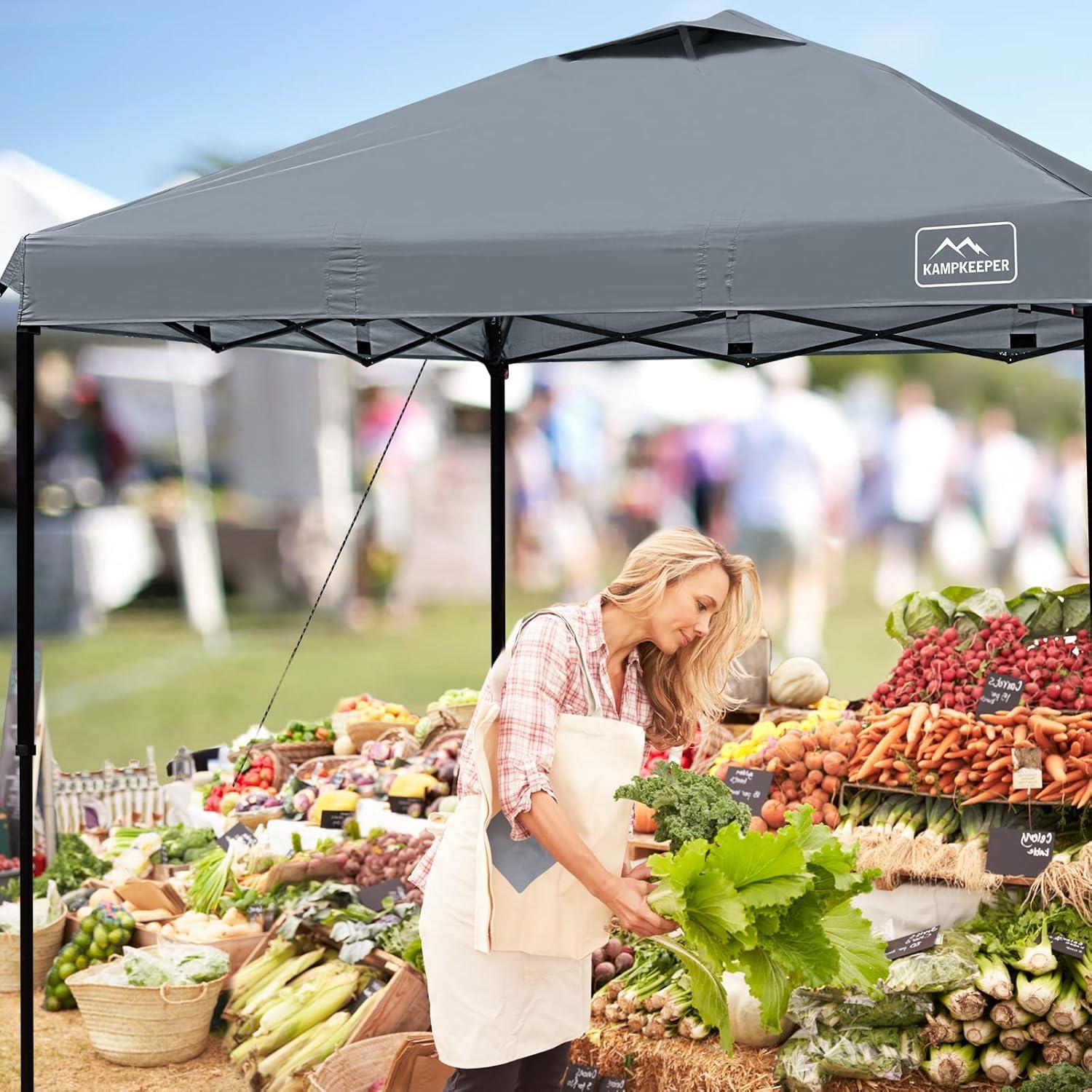 10x10 Dark Gray Waterproof Pop-Up Canopy Tent with Adjustable Legs