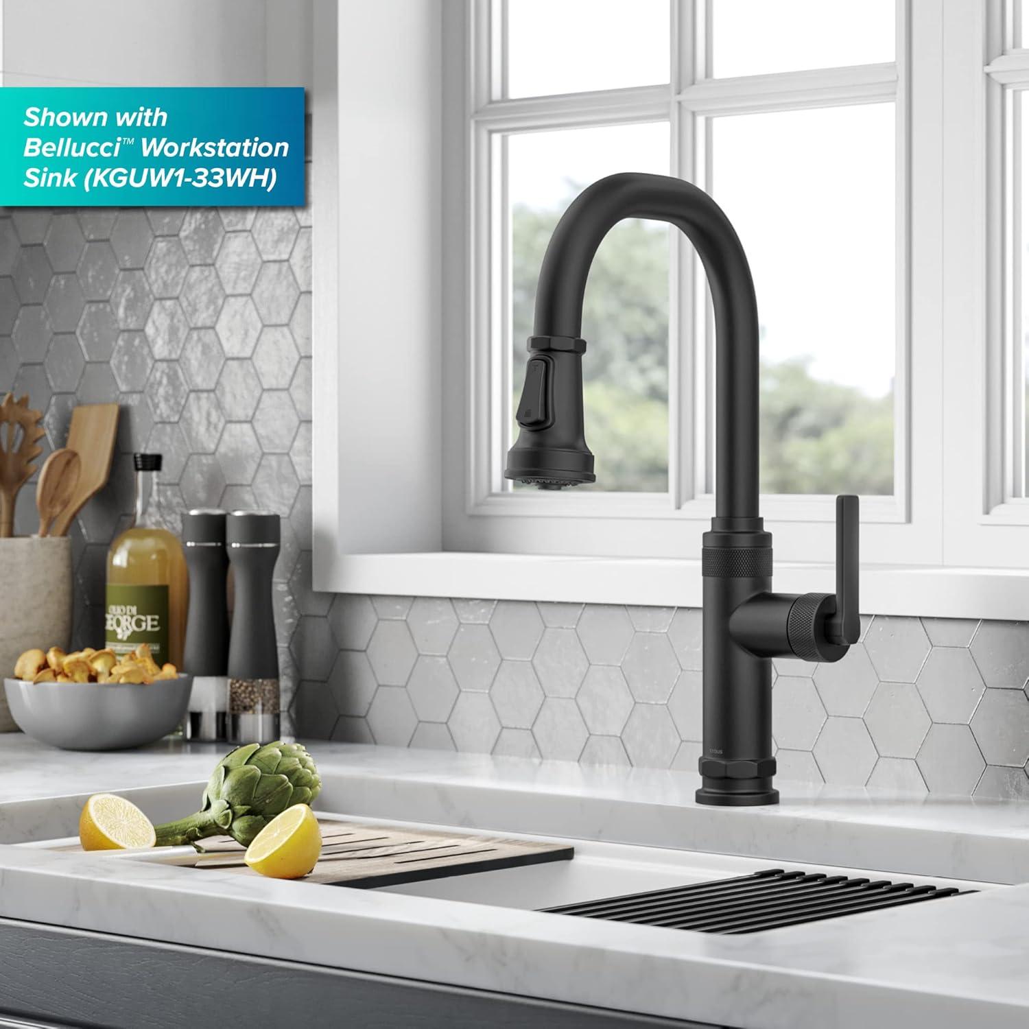 KRAUS Allyn Industrial Pull-Down Single Handle Kitchen Faucet