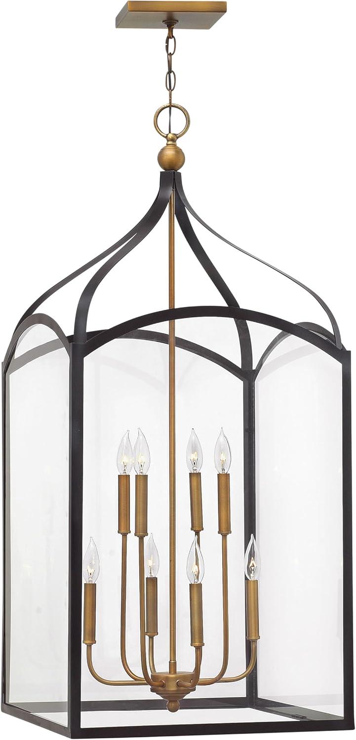 Hinkley 8-Light Two-Tier Open Frame Foyer Chain-Hung Rectangle Chandelier