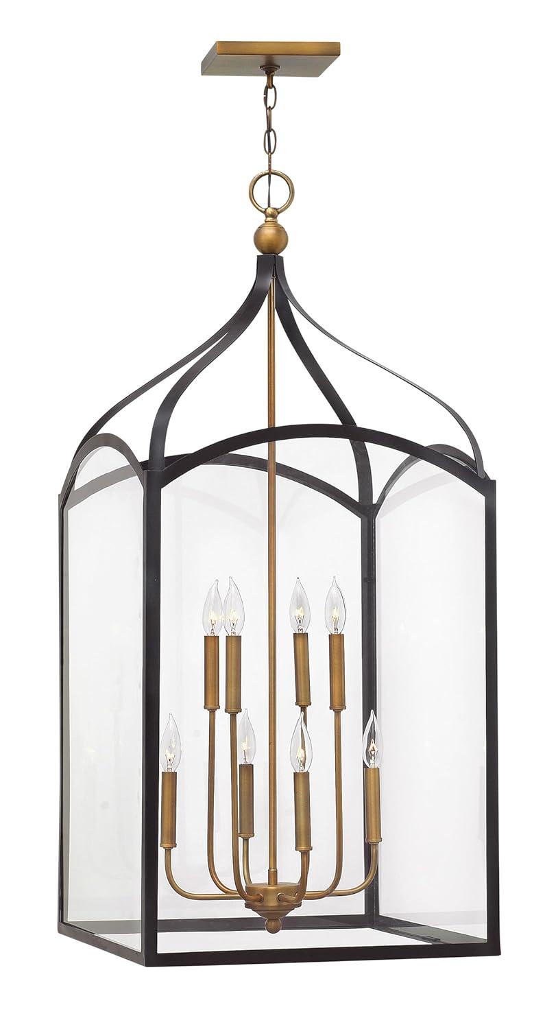 Hinkley 8-Light Two-Tier Open Frame Foyer Chain-Hung Rectangle Chandelier