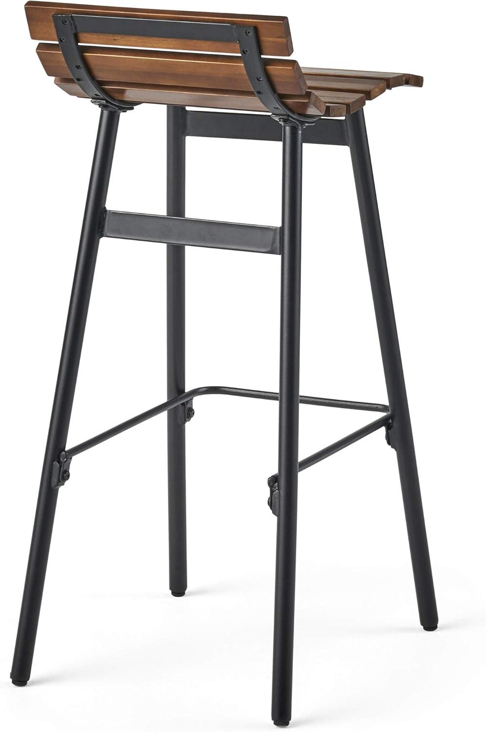Set of 2 Pepperwood Wooden Barstool Dark Brown - Christopher Knight Home: Industrial Style, Acacia Frame, 29.25" Height