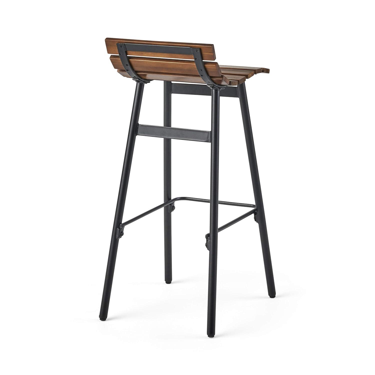 Set of 2 Pepperwood Wooden Barstool Dark Brown - Christopher Knight Home: Industrial Style, Acacia Frame, 29.25" Height