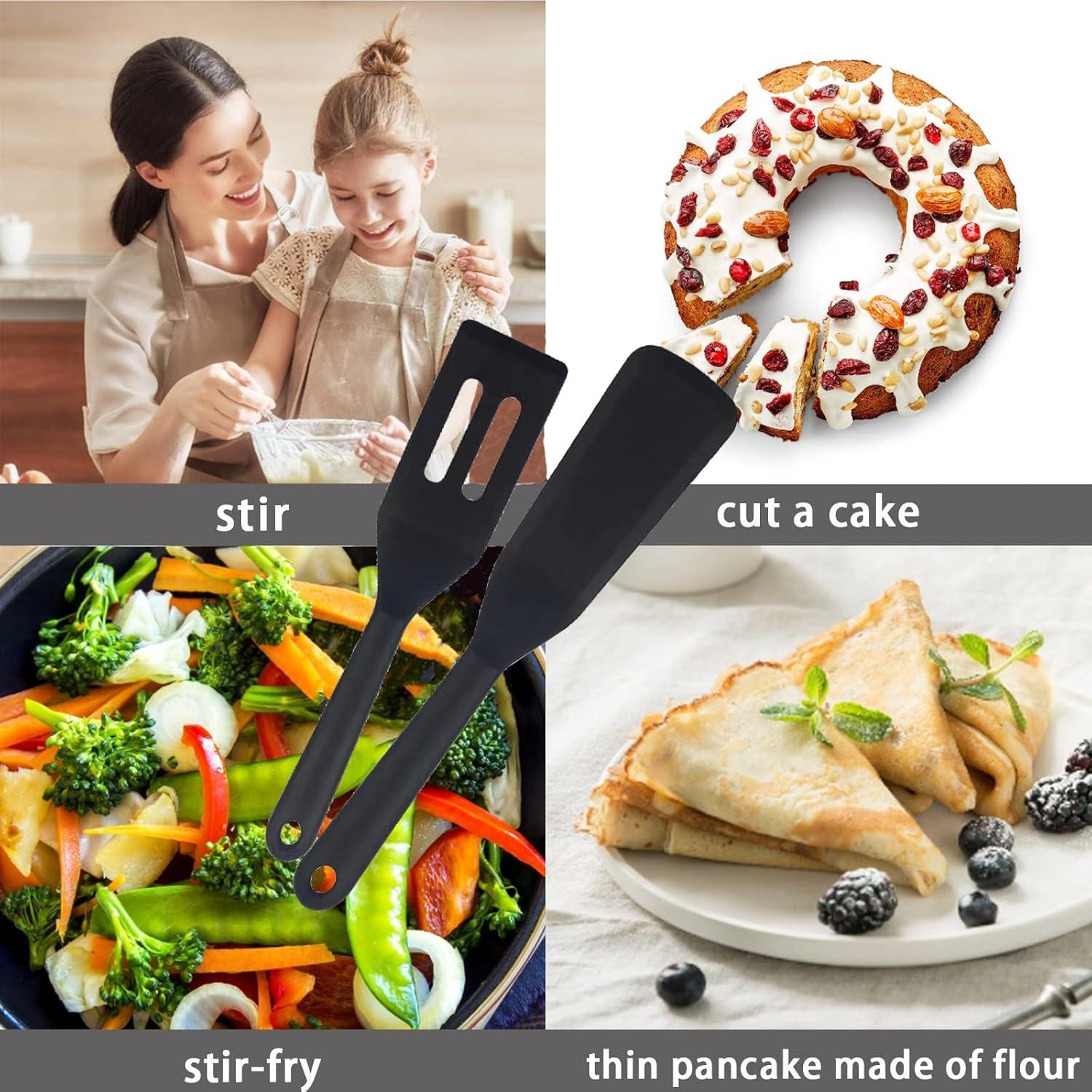 Mini Brownie Serving Spatula, Cookie Silicone Spatulas Flexible Nonstick Silicone Serve Turner Heat-Resistant for Flip Egg in Small Frying Pan Cookie Batter Cookware Cooking Baking