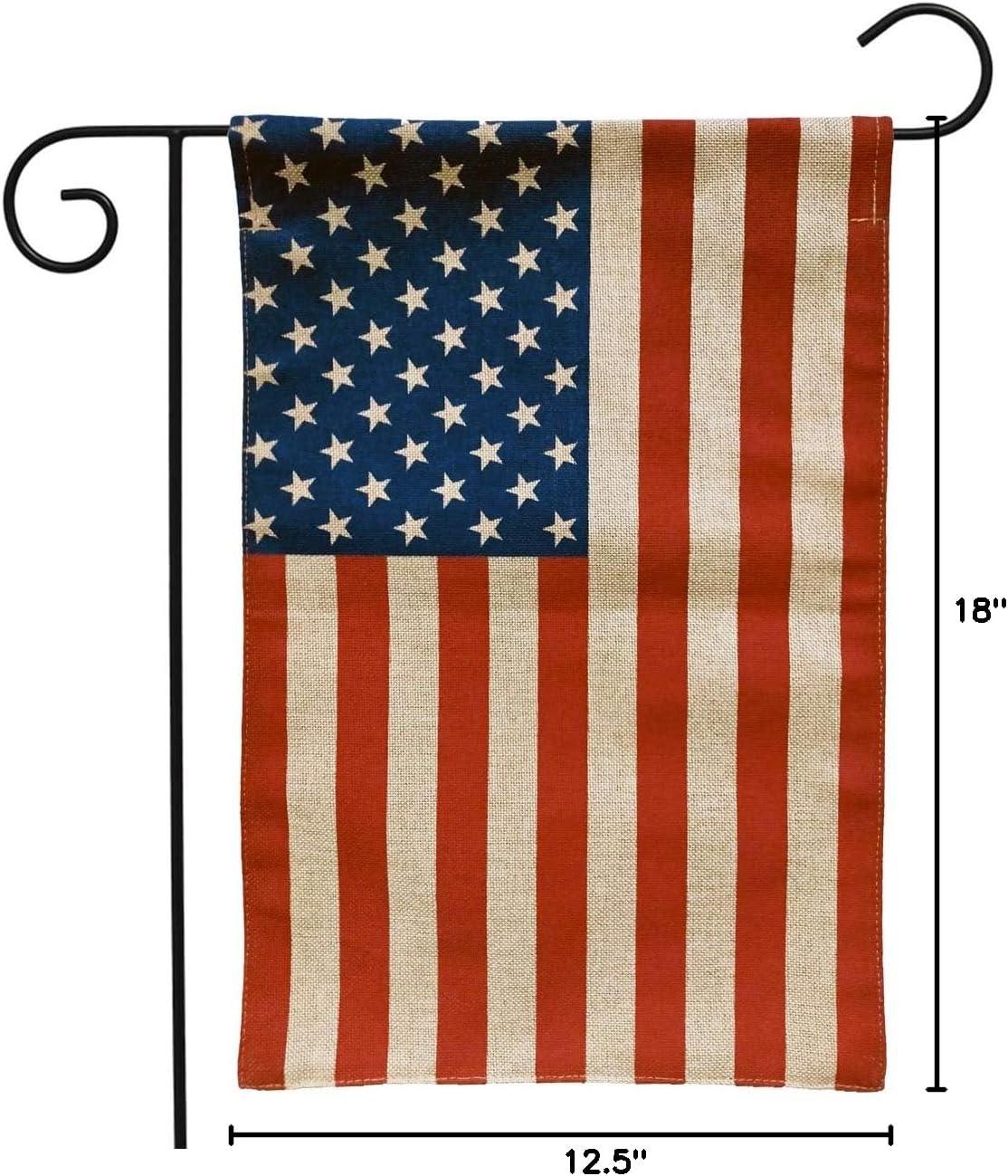 Patriotic American Flag Burlap Garden Flag 12.5" x 18"