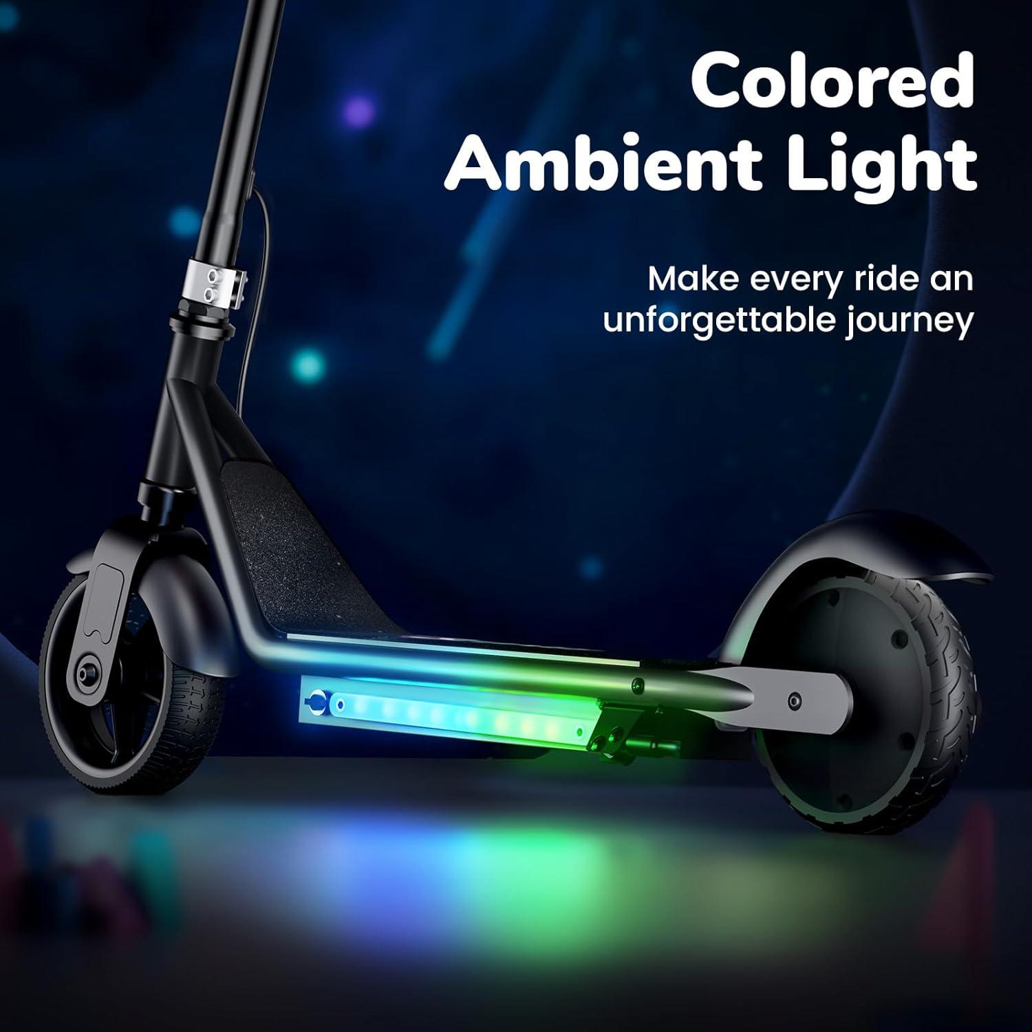 iScooter Electric Scooter for Teens Kids 6-10, 150W Kids Escooter with Pedal Breathing Light & 6 / 10 MPH for Boys Girls Blue