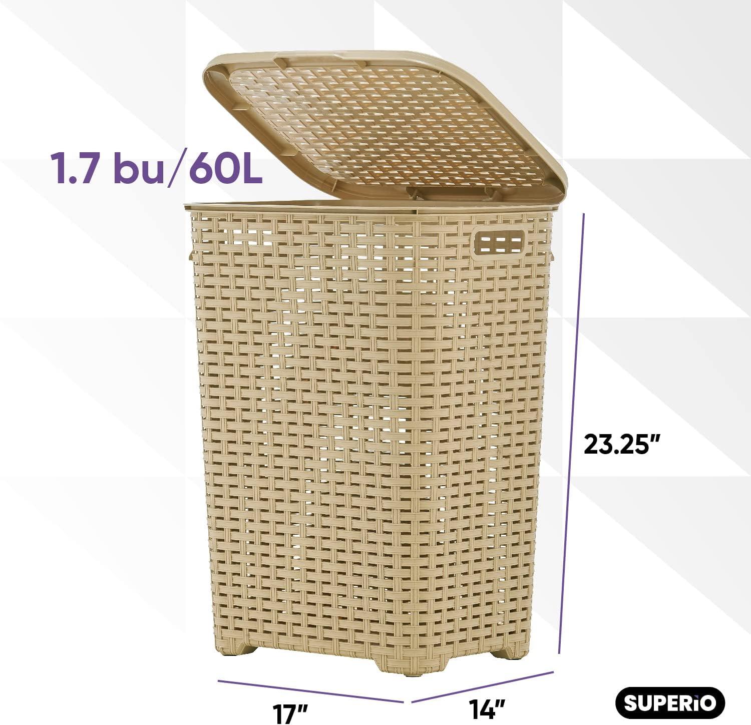 Rebrilliant Plastic Laundry Hamper with Handles
