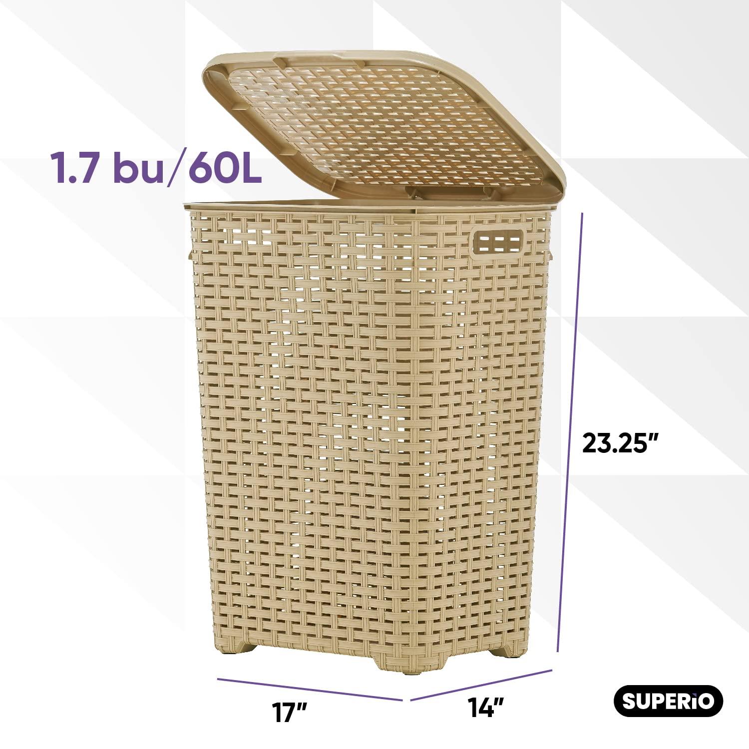 Rebrilliant Plastic Laundry Hamper with Handles