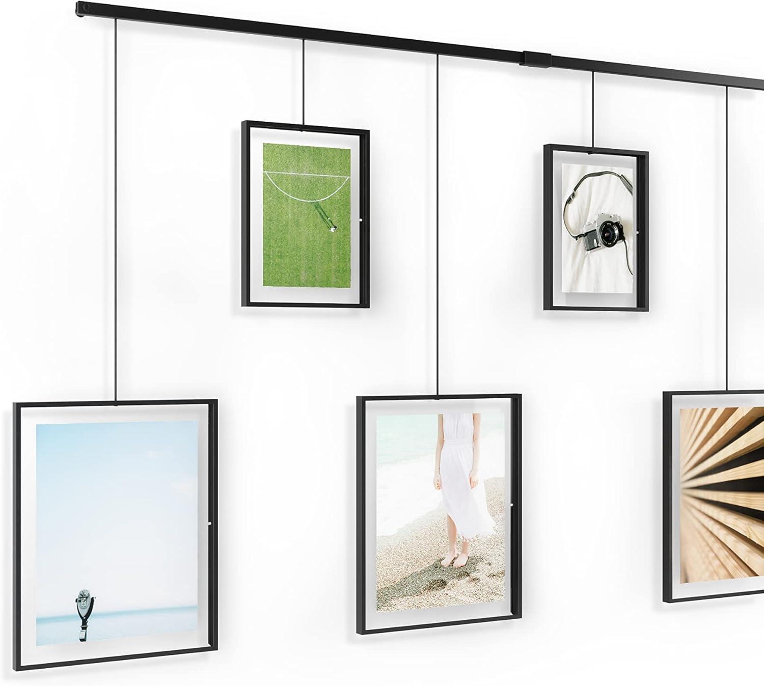 Exhibit Classic Black Multi-Photo Wall Display with Sleek Beam