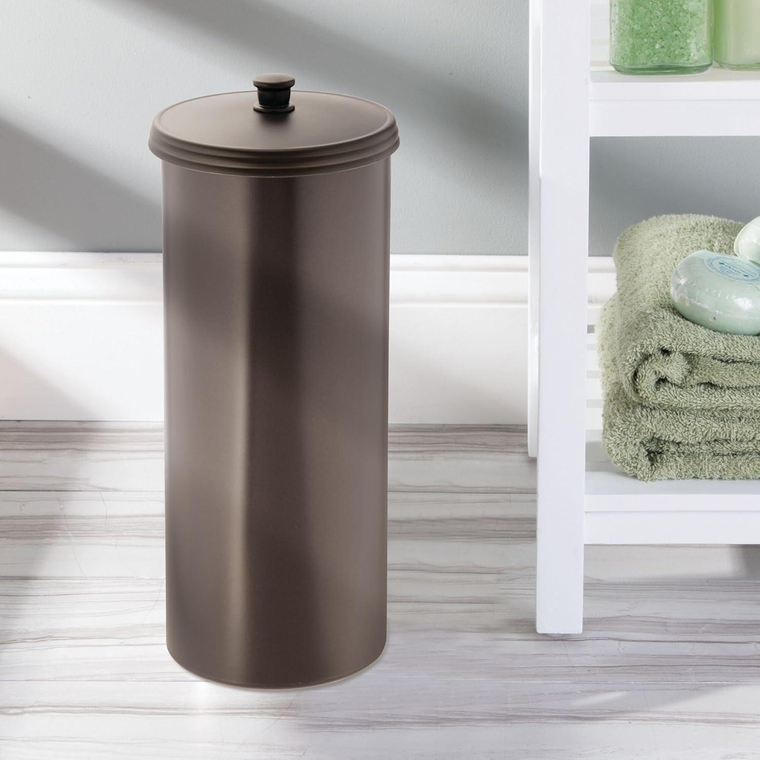 iDesign Plastic Toilet Tissue Holder Stand, The Kent Collection - Hold 3 Rolls of Toilet Paper, 6.5" x 15.5"