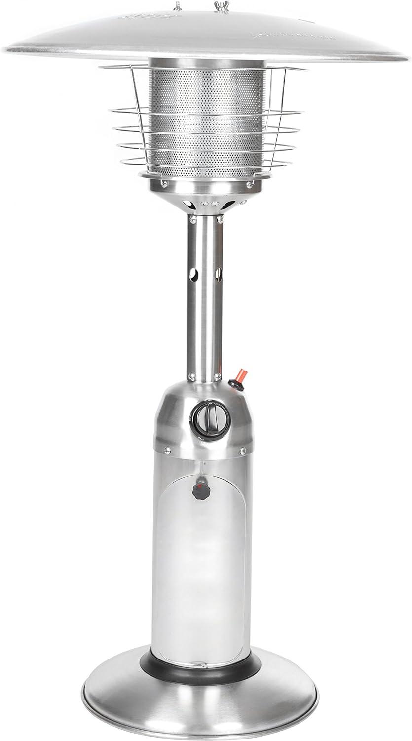 Stainless Steel Tabletop Propane Patio Heater with Auto Shutoff