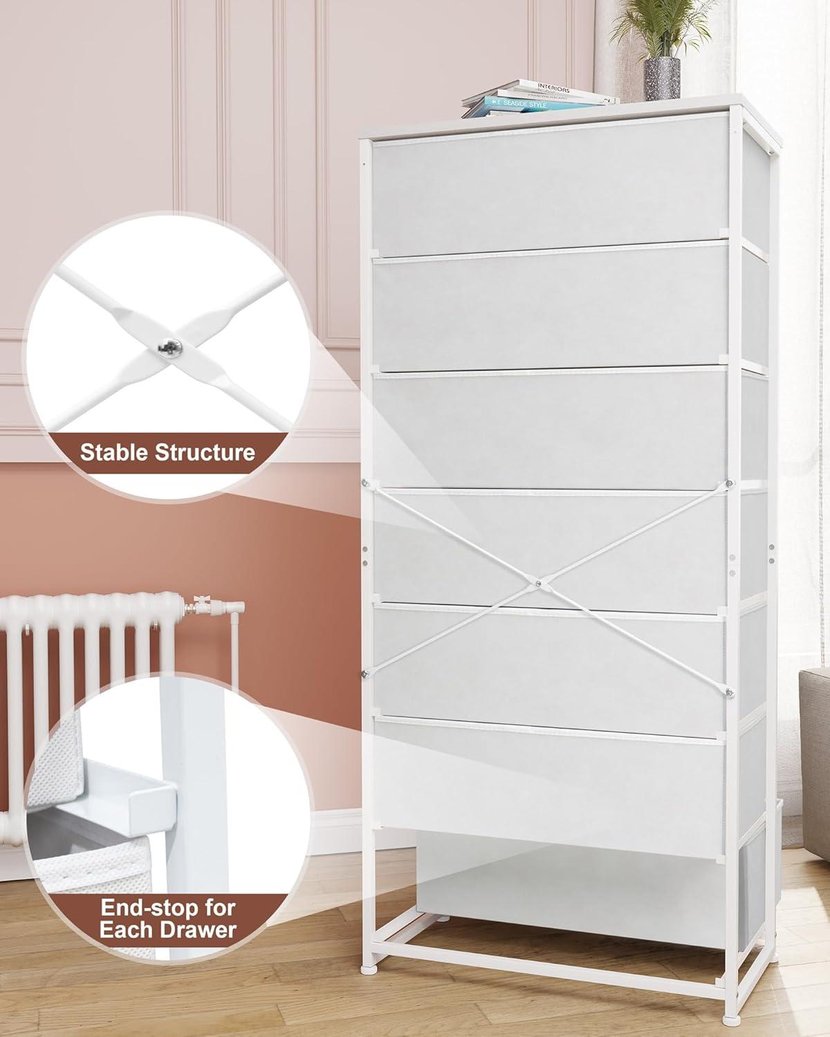 Crestlive Products 7 Drawers dresser for bedroom Chest Furniture Storage Tower Organizer Unit for Bedroom White