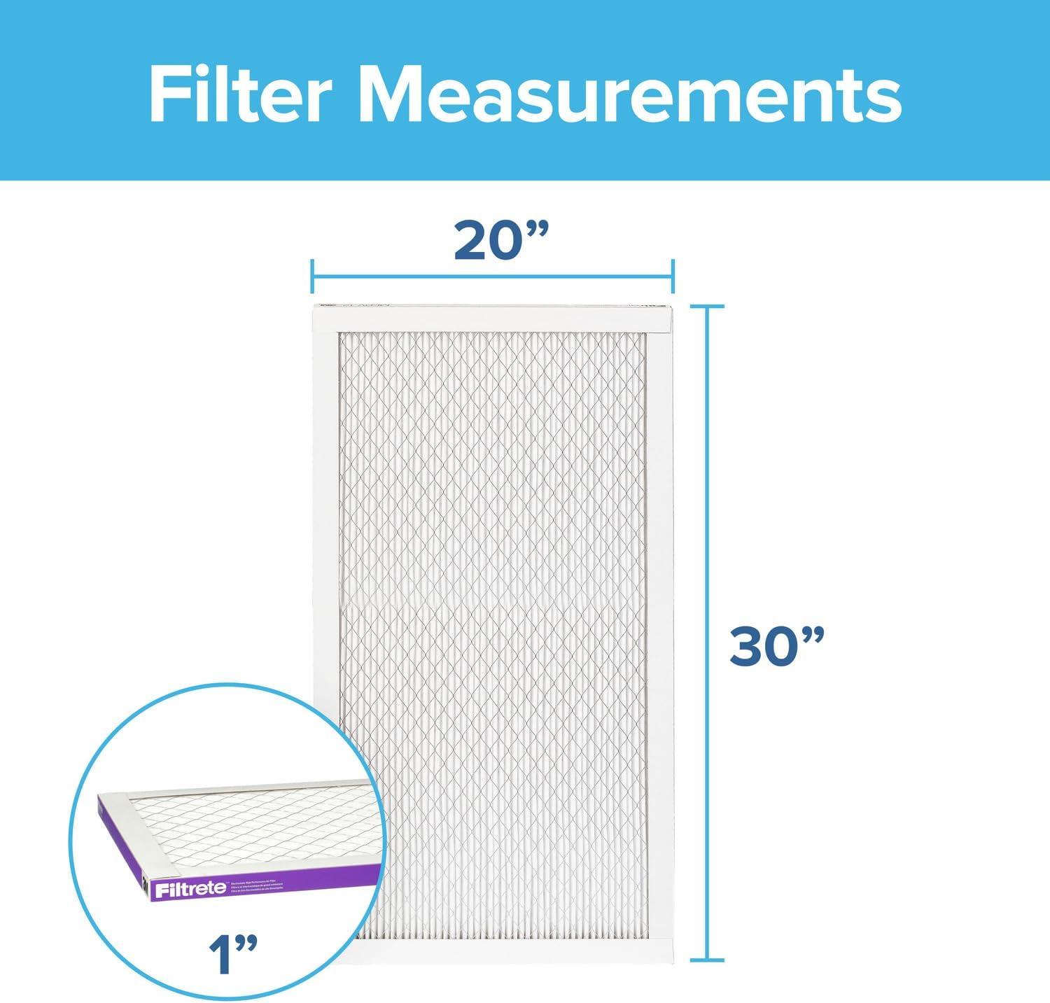 Filtrete 20x30x1 MERV 12 Electrostatic Furnace Air Filter, 2-Pack