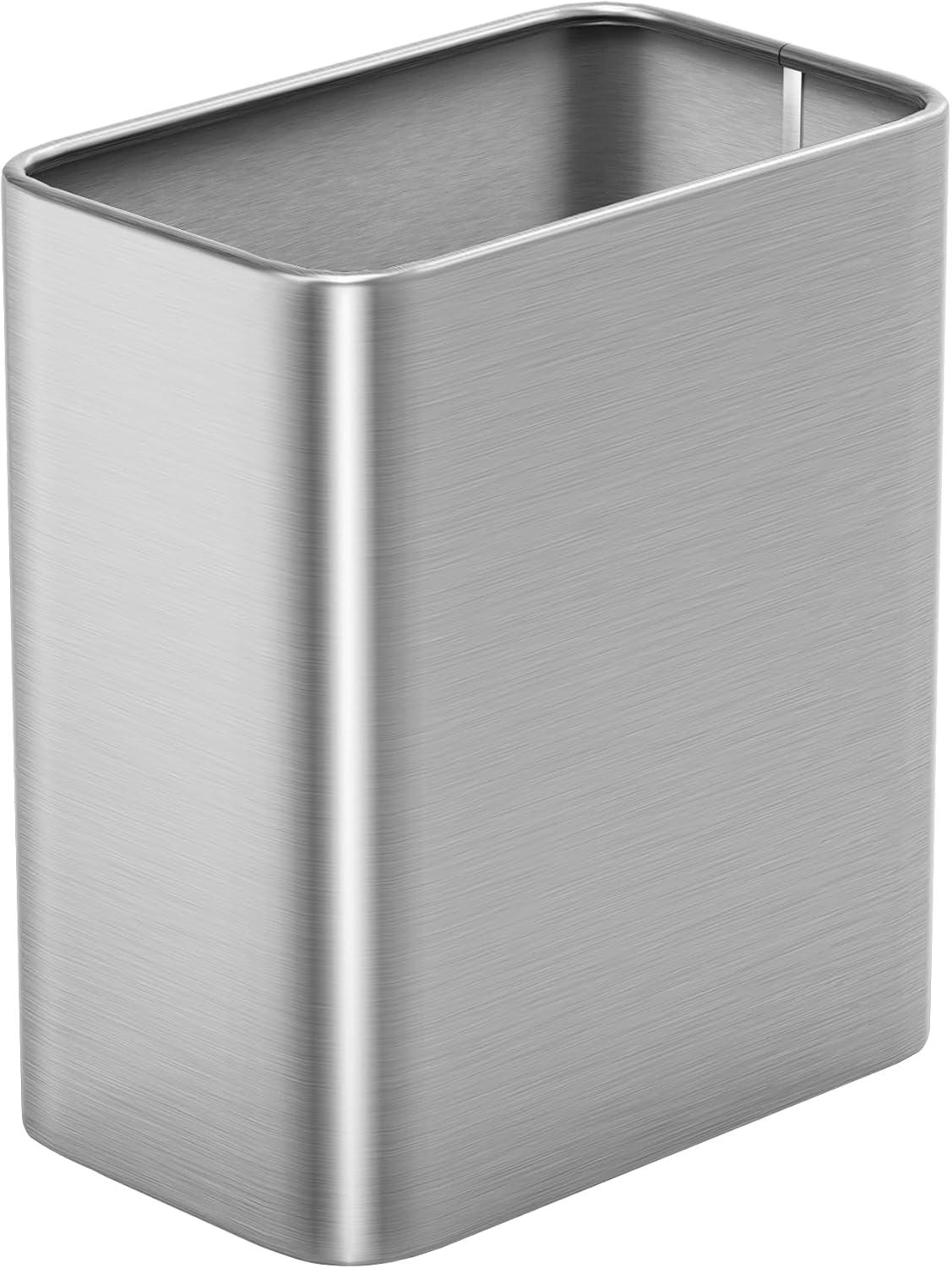 Stainless Steel Open-Top Trash Can - 2.1 Gallons