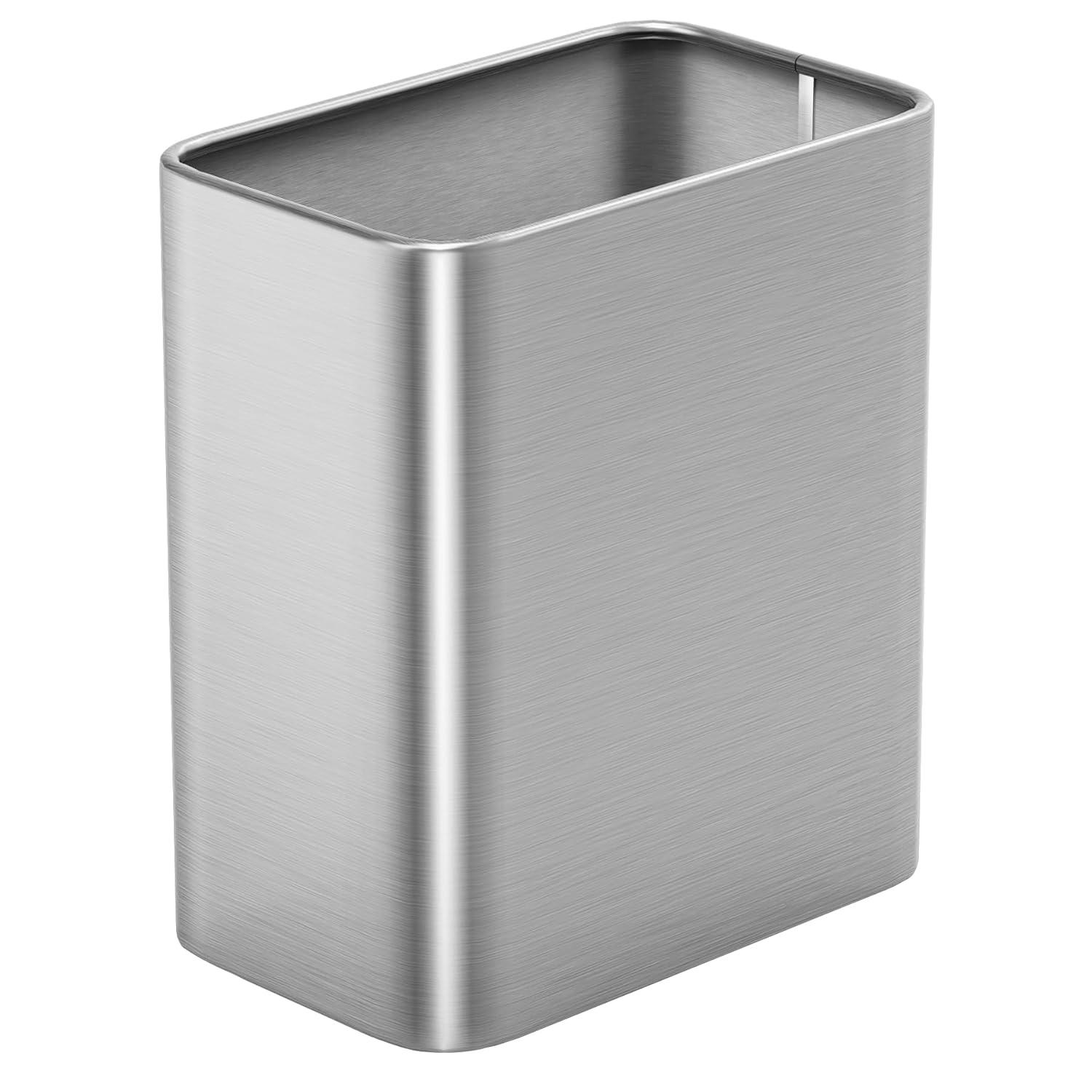 Stainless Steel Open-Top Trash Can - 2.1 Gallons
