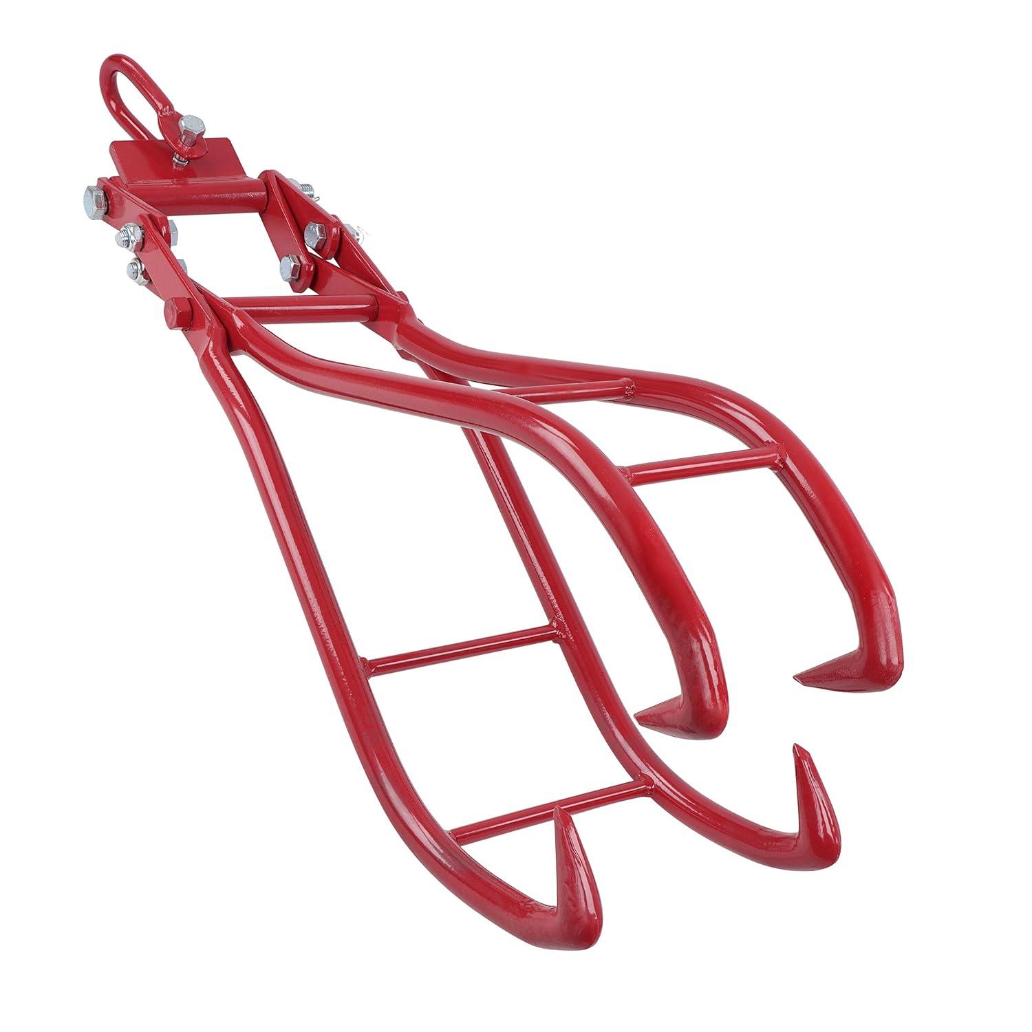 Felled 36in Log Lifting Tongs - 49in Cap Steel Timber Log Grapple Skidding Tongs