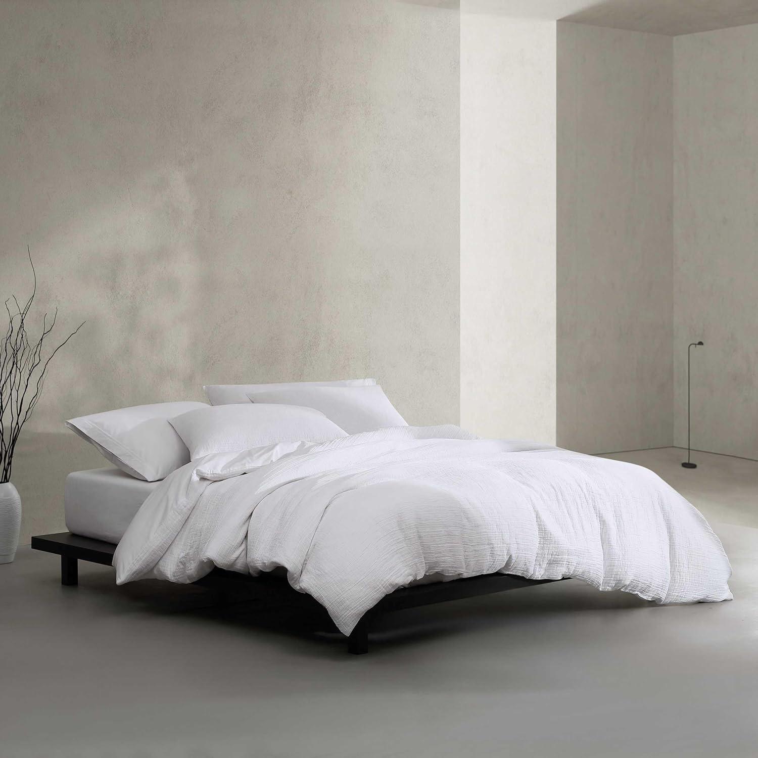 Calvin Klein Washed Texture Solid Cotton Duvet Cover Set