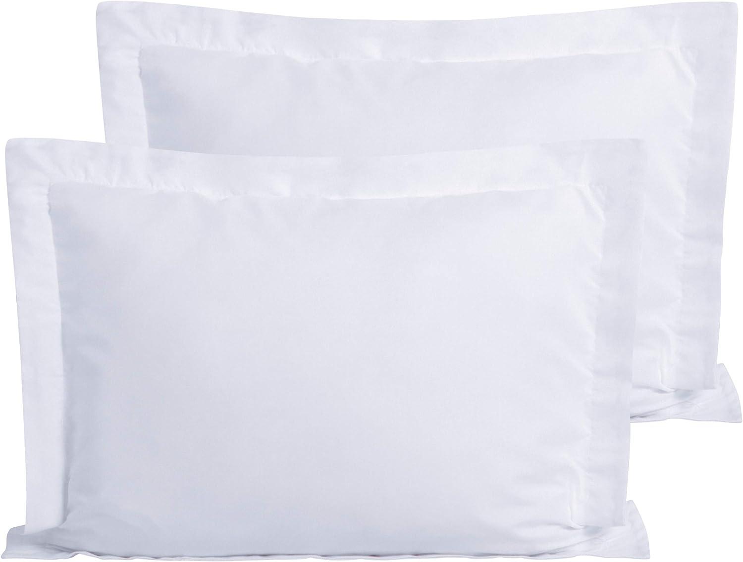 White Cotton Standard Size Hypoallergenic Pillow Shams Set of 2