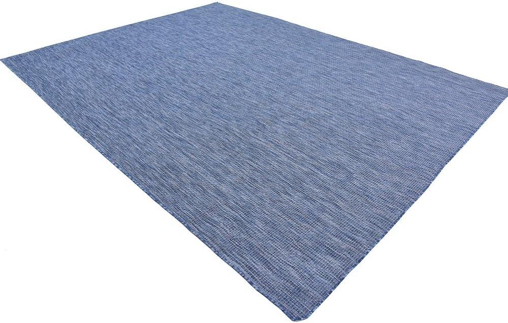Navy Blue Easy-Care Synthetic 9' x 12' Outdoor Rug