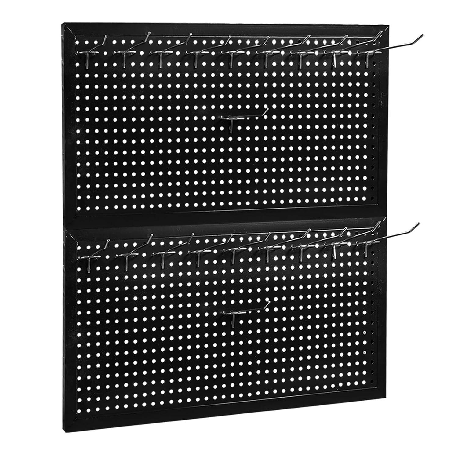 Torin 22 Piece Metal Wall Pegboard Utility Tool Storage System: Modular Pegboard Organizer Board Kit for Optimal Tool Organization in Garage, Workbench, Shop, Shed (Black)