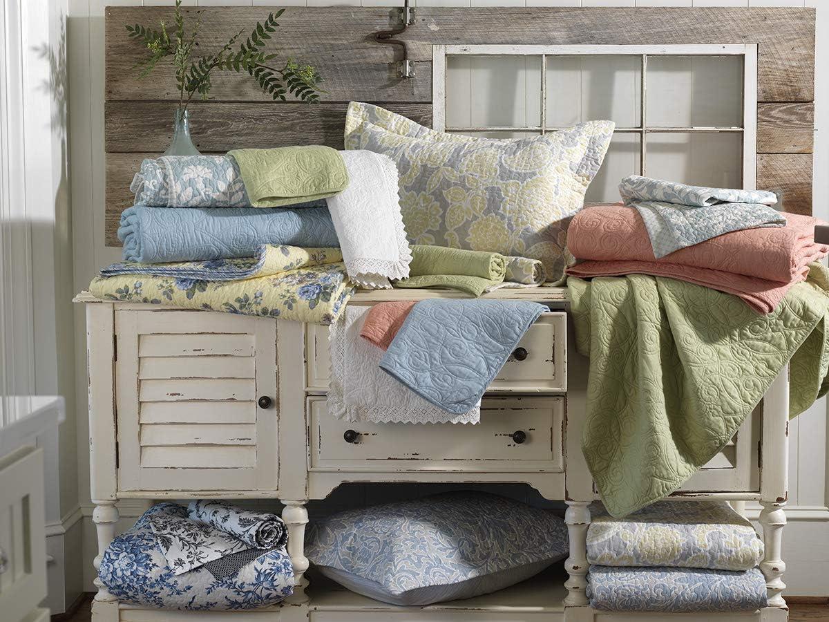 Laura Ashley Laura Ashley Honeysuckle Cotton Reversible Pink Quilt Set