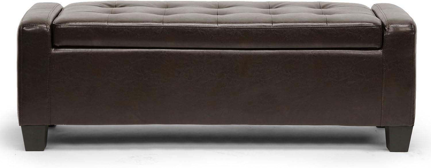 Manchester Ottoman Dark Brown - Baxton Studio: Modern Upholstered Bench, Wood Composite Frame, Spot Clean