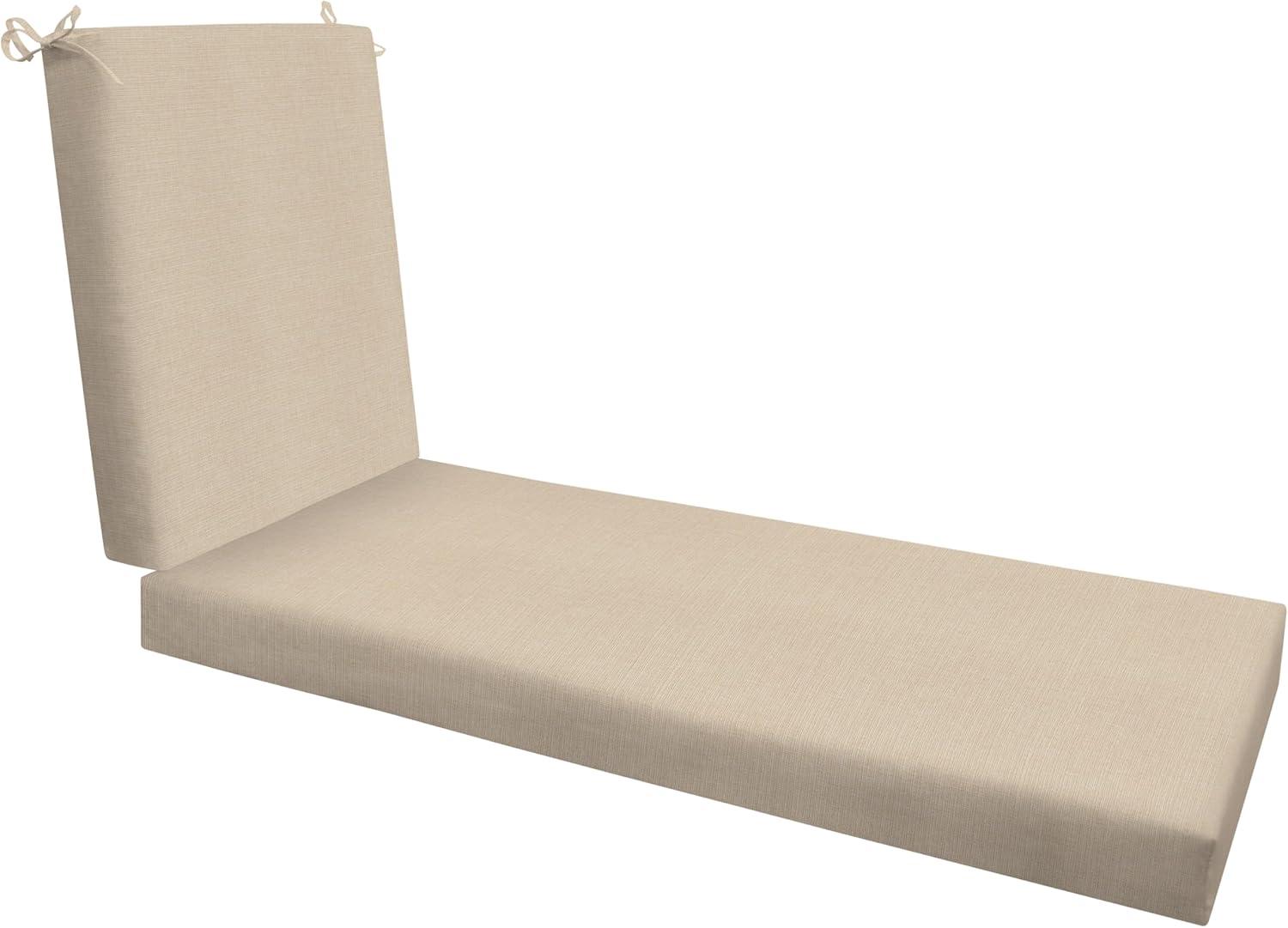 Textured Solid Almond Chaise Lounge Cushion