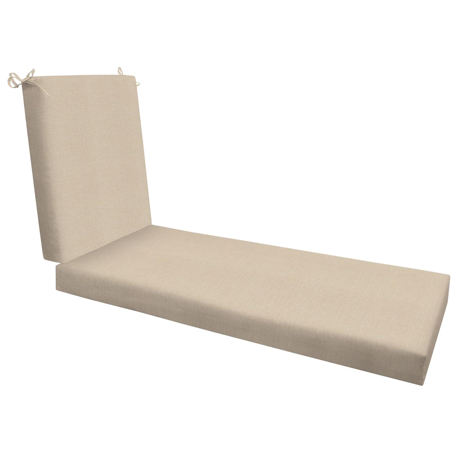 Textured Solid Almond Chaise Lounge Cushion