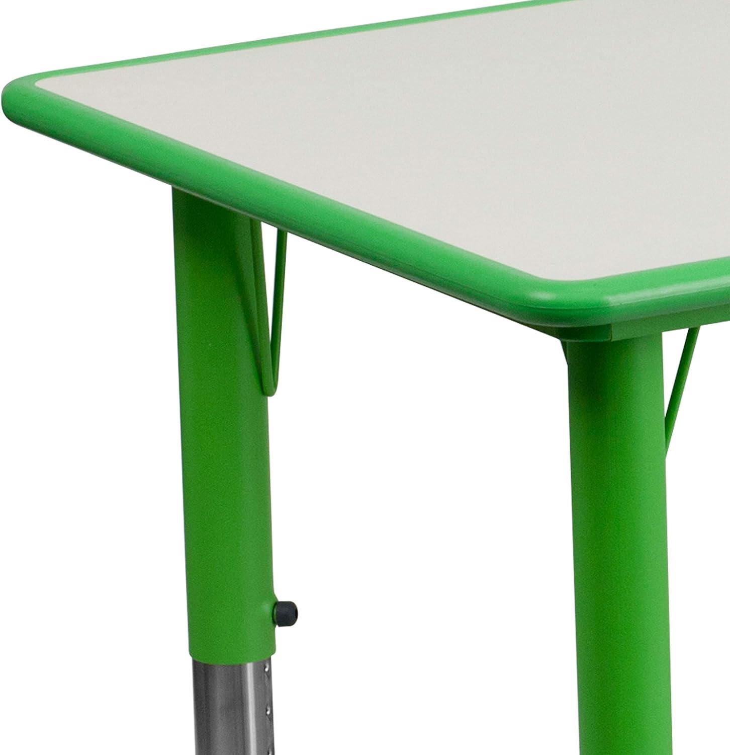 Flash Furniture 23.625"W x 47.25"L Rectangular Plastic Height Adjustable Activity Table