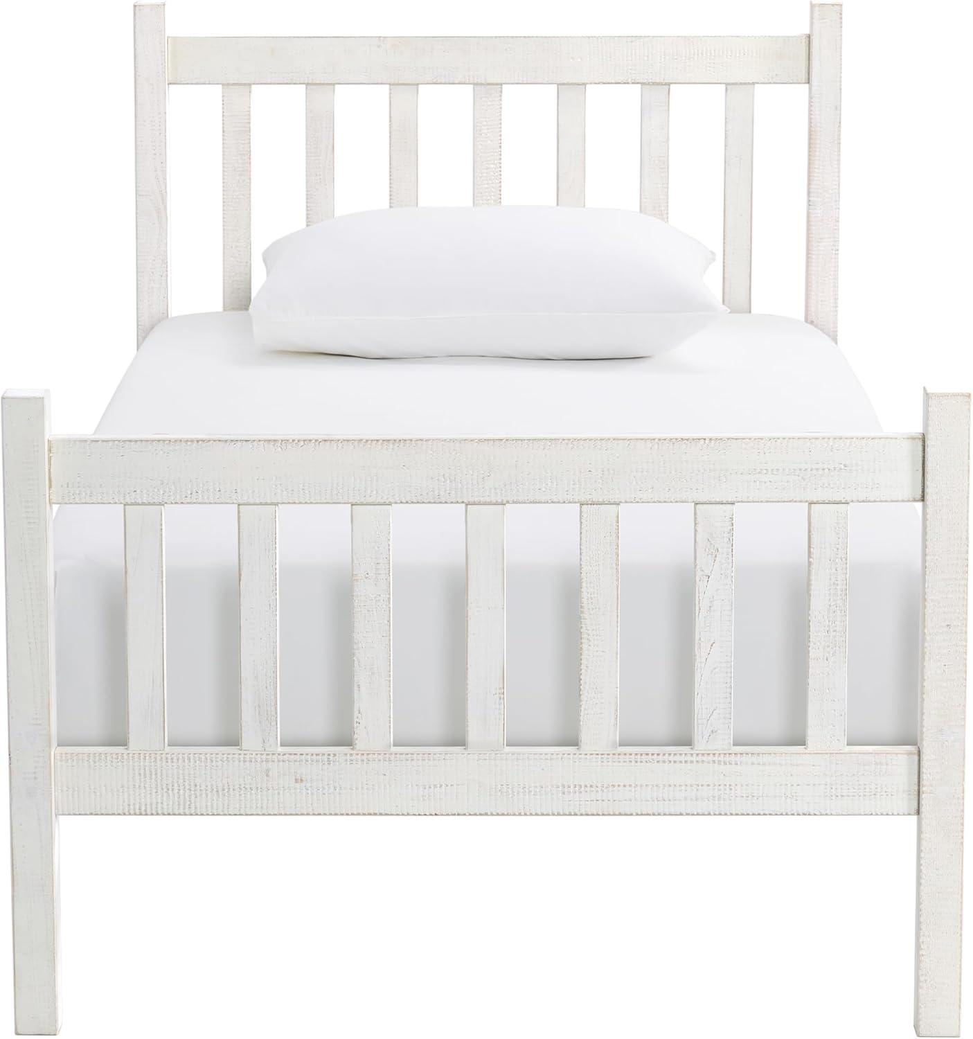 Alaterre Windsor Twin Wooden Weathered Beachhouse Farmhouse Industrial Bohemian Style Bed