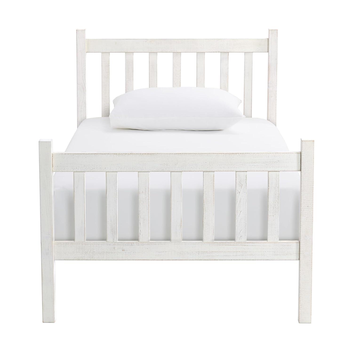 Alaterre Windsor Twin Wooden Weathered Beachhouse Farmhouse Industrial Bohemian Style Bed
