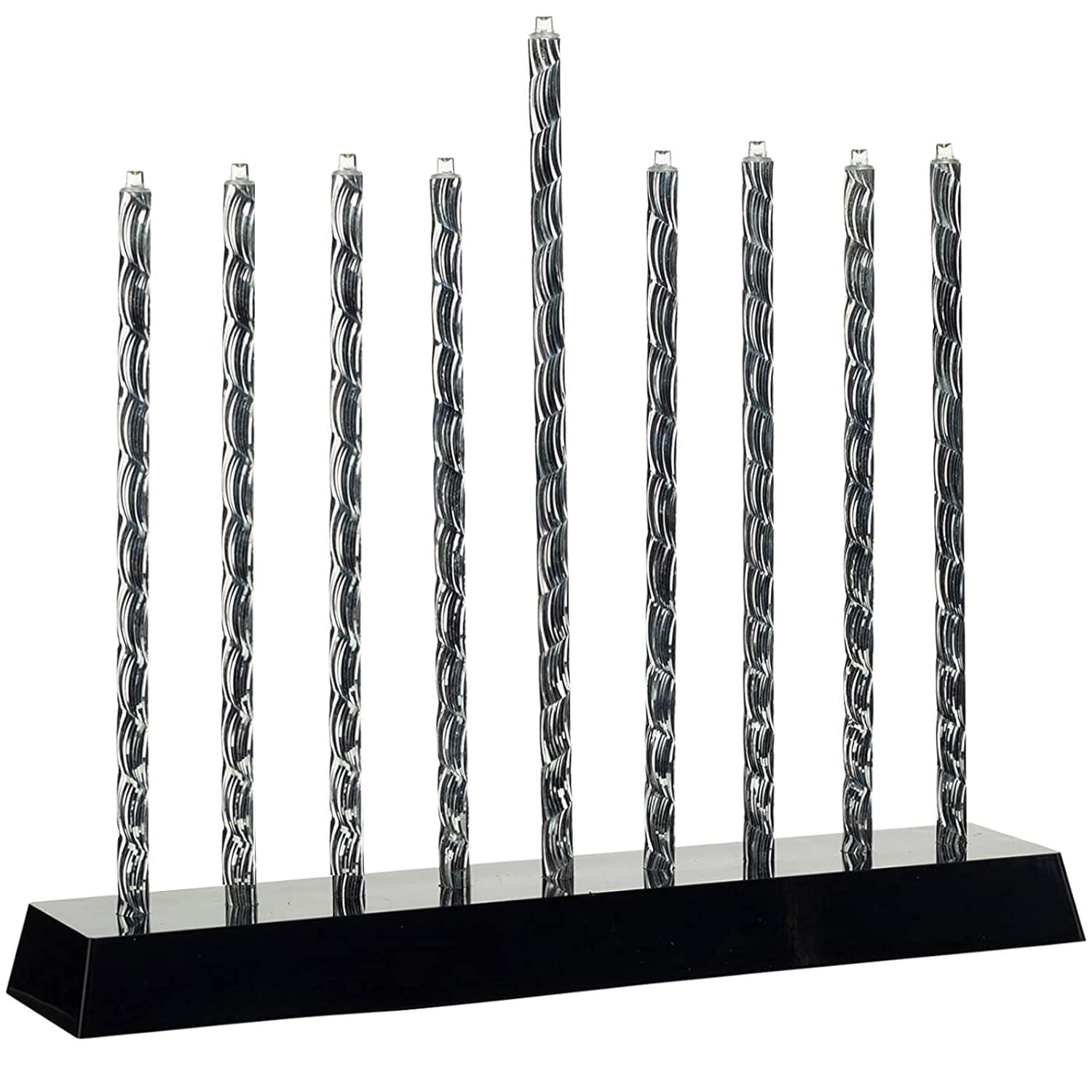 Rite Lite Diamond Cut LED Electric Menorah Hanukkah Menorah with Sequential Lighting, Chasing & Blinking Lights Elegant & Modern Chanukah Gifts Decor Jewish Holiday Party Favors Decorations