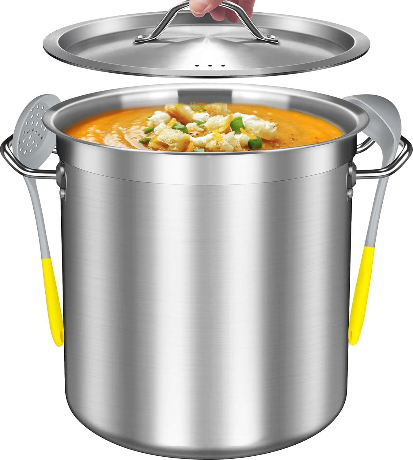 35L/9.25Gal Stock Pot Stainless Steel Large Kitchen Soup Big Cooking Restaurant