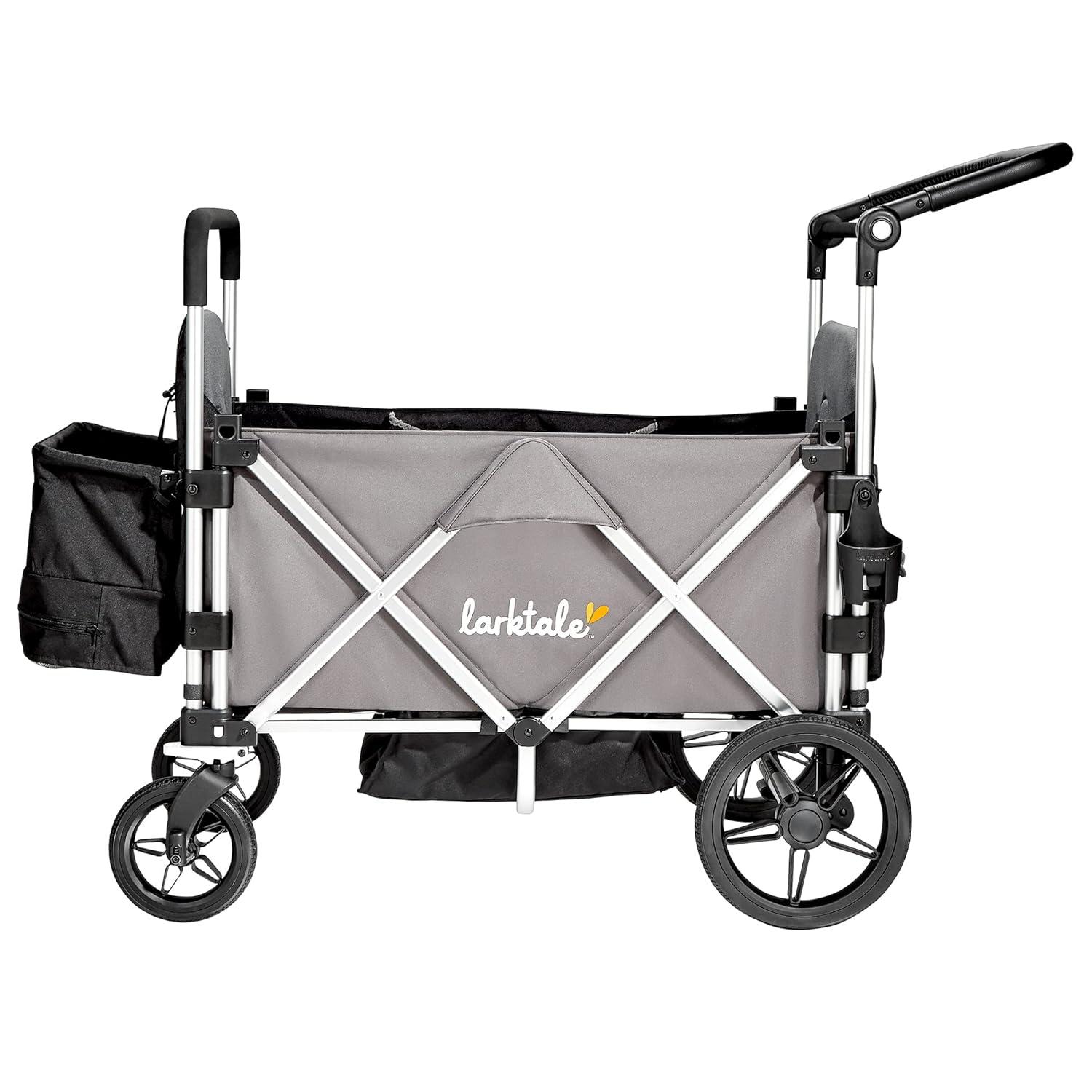 Larktale caravan - Double Seater Collapsible Wagon, All-Terrain Stroller Wagon for Kids, Baby, Toddler