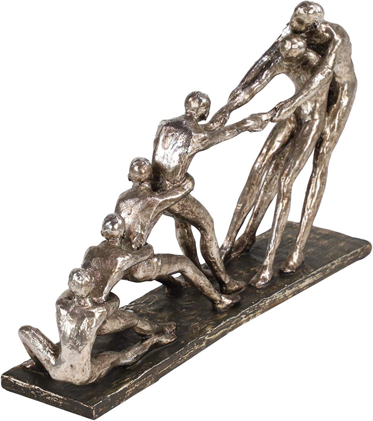 13" x 8" Silver Polystone People Sculpture, by DecMode