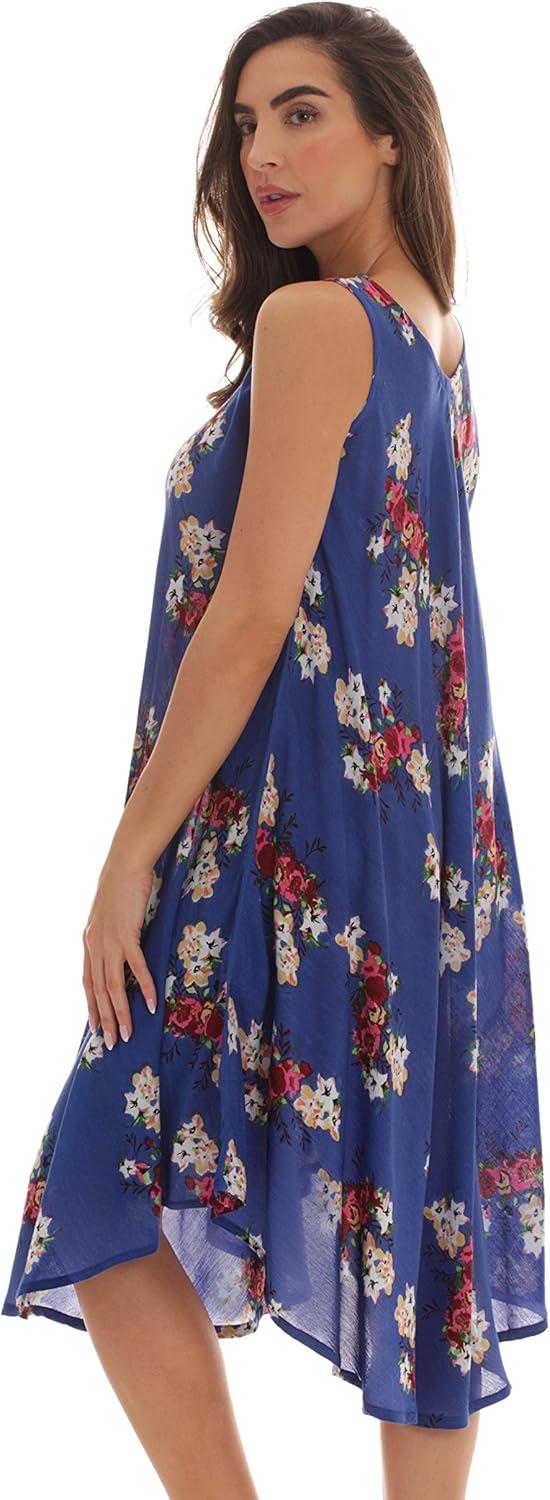 Riviera Sun Womens Floral Print Summer Dress - Beach Cover Up Sundress - Dresses for Women 21993-6015-BLU-3X