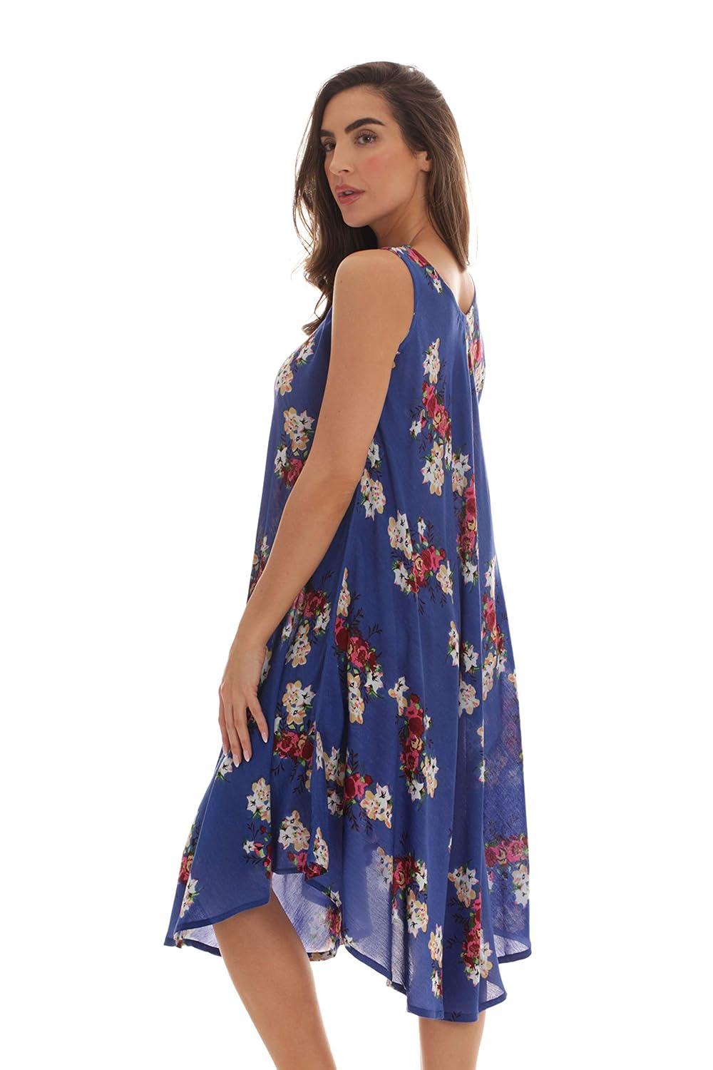 Riviera Sun Womens Floral Print Summer Dress - Beach Cover Up Sundress - Dresses for Women 21993-6015-BLU-3X