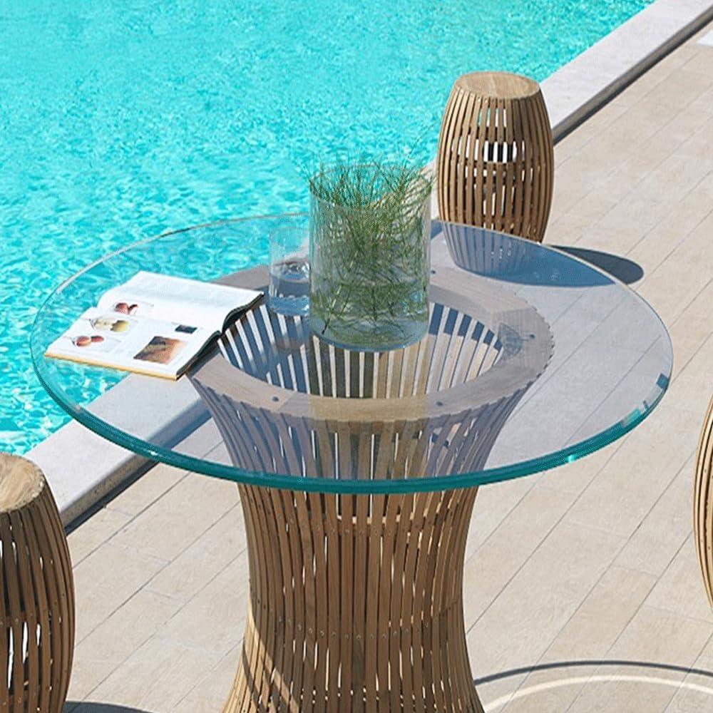 Dulles Glass 12" Round Tempered Glass Table Top, 1/2" Thick, Beveled Edge, for Dining, Patio or Coffee Tables Qty 1