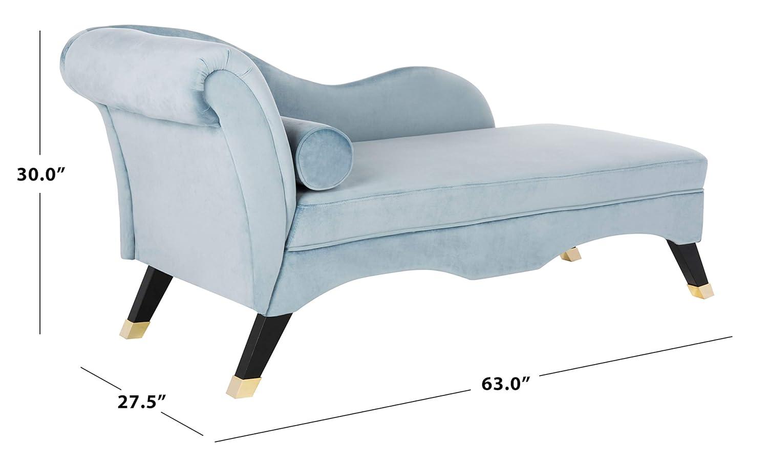 Caiden Chaise - FOX6284 - Slate Blue/Black - Safavieh