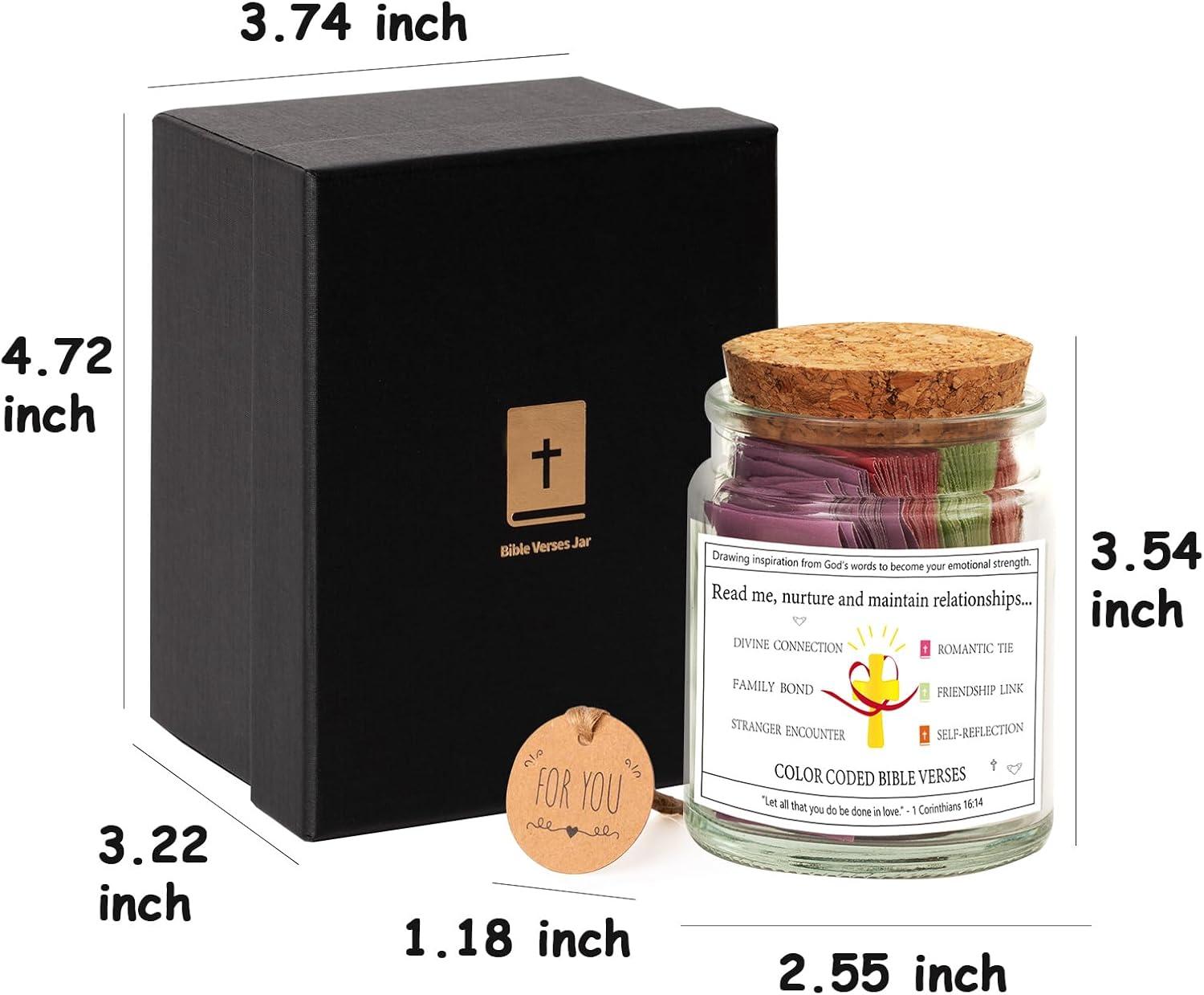 Qunrwe Bible Verse Jar,Birthday Gifts for Women Mom,Bible Study Scripture Cards Holy Jar,Religious Baptism Easter Christian Gifts for Women Mom Friend for Spiritual Growth and Interpersonal Connection