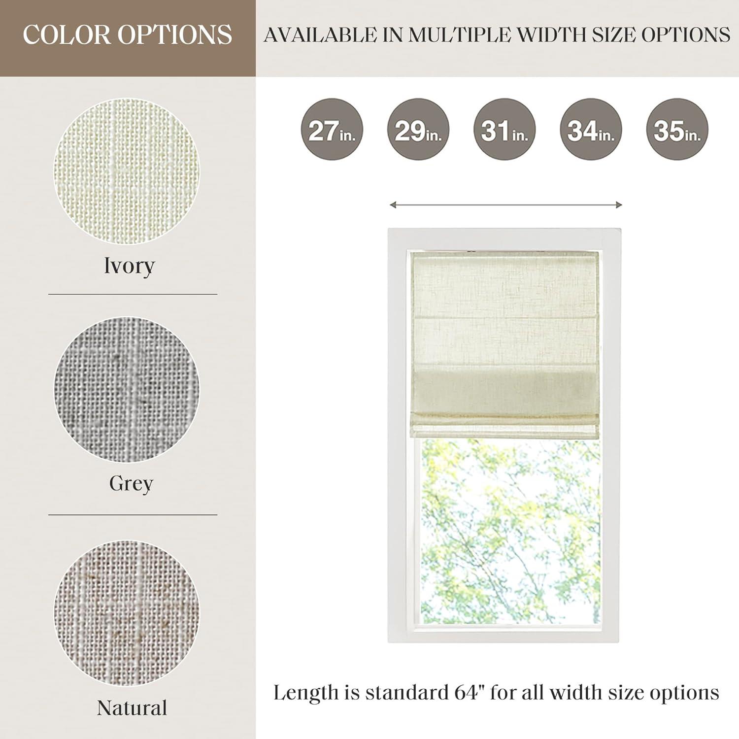 Madison Park Kyler Linen Blend Light Filtering Single Roman Shade