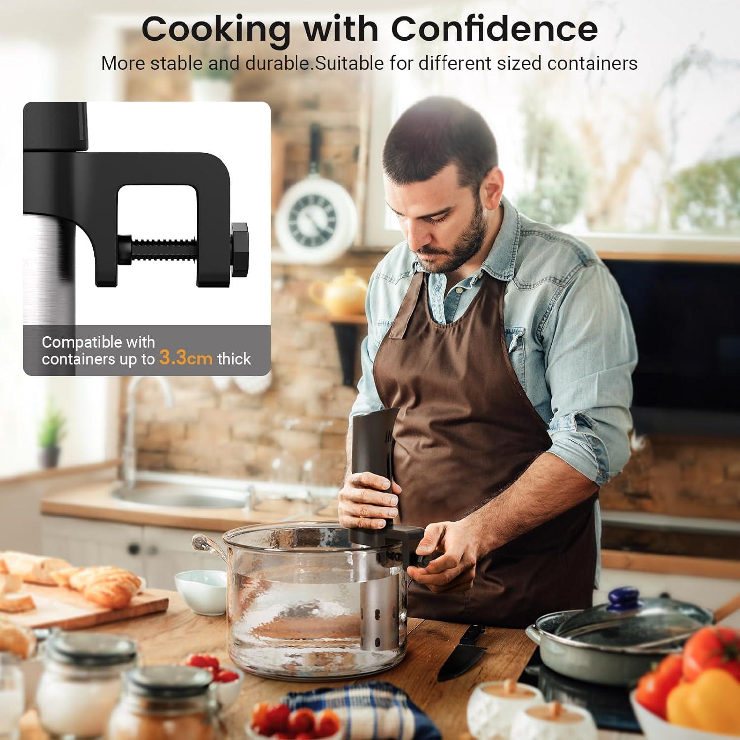 1100W Sous Vide Cooker with Temperature Setting, Timer, Breath Light Reminder Function