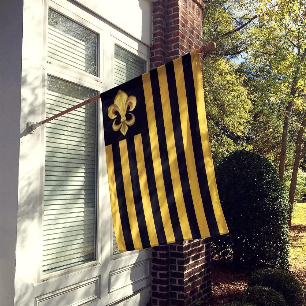 Carolines Treasures 8198-FLAG-PARENT Black and Gold Fleur de lis Nation Flag  multicolor