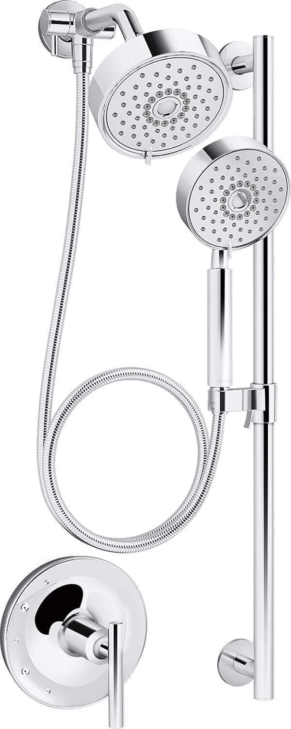 Polished Chrome Adjustable Multi-Head Shower Kit with Handheld