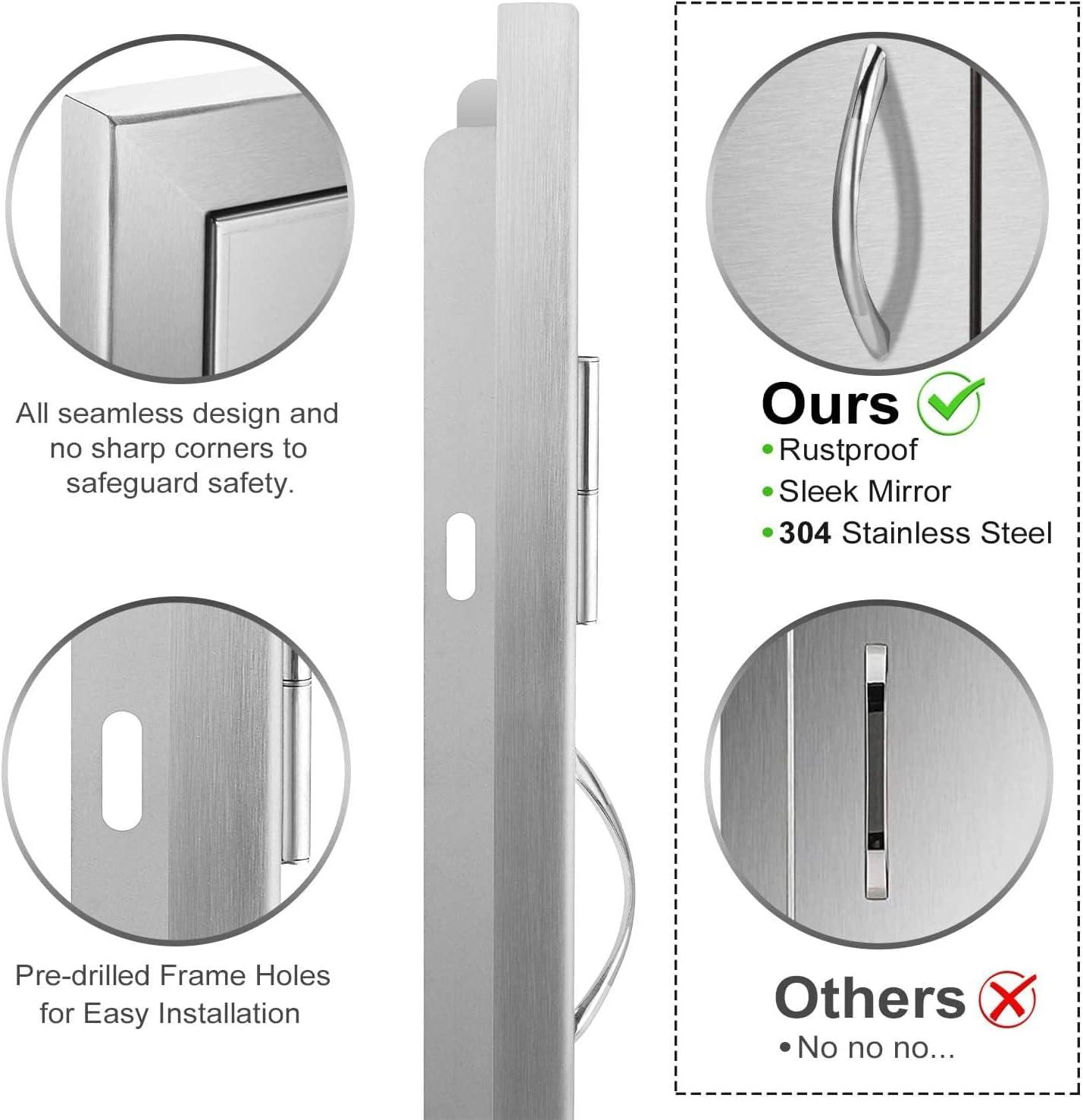 31" W x 24" H Stainless Steel Outdoor Kitchen Doors