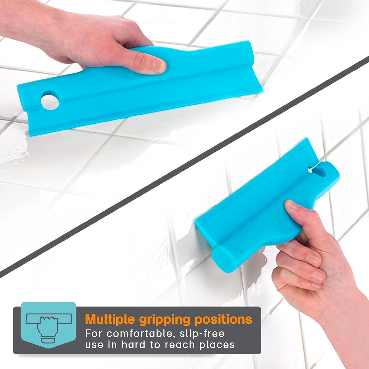 Polder Swipe Squeegee, Window Cleaner with Silicone Blade, Shower Squeegee with Flexible Handle, Ideal for Car, Kitchen, Bathroom, Shower Mirror, and More, Cleaning Supplies, Turquoise