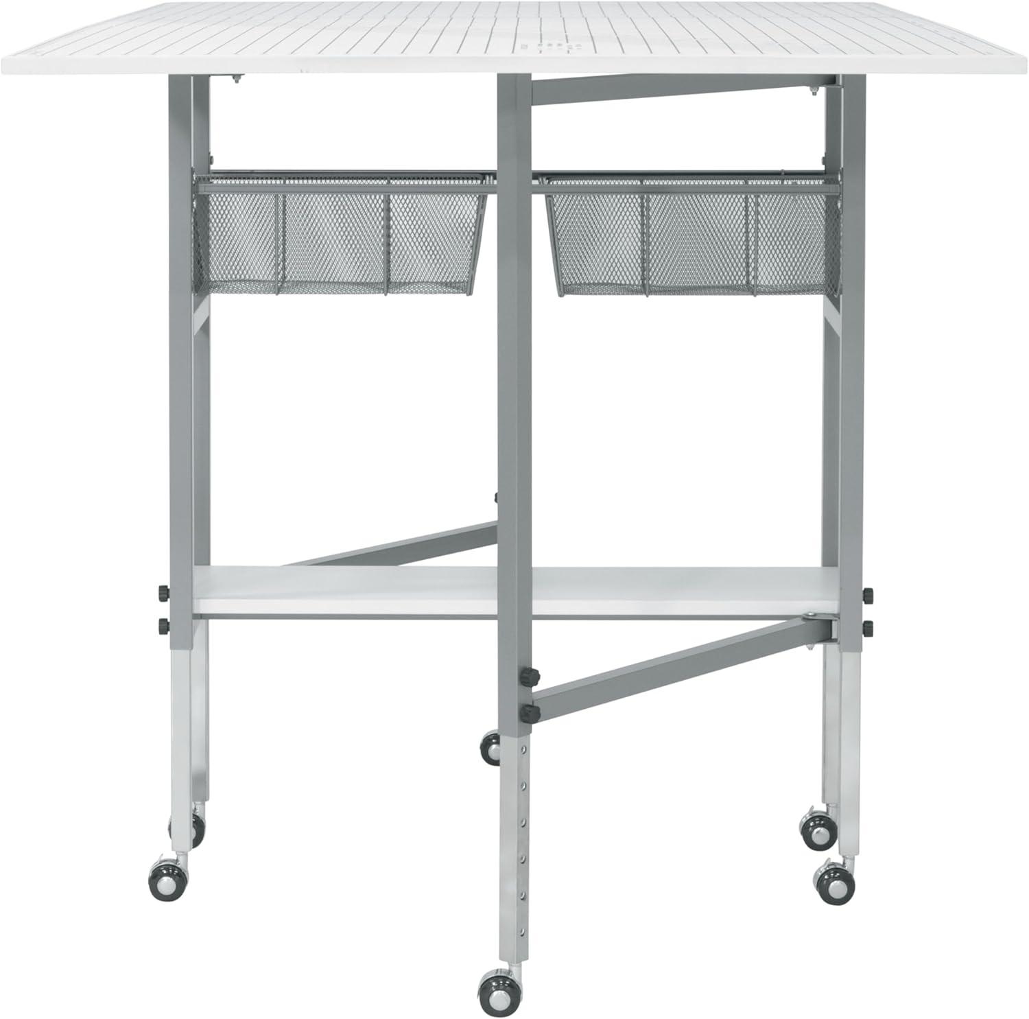 58.5'' x 36.75'' Foldable Sewing Table with Wheels