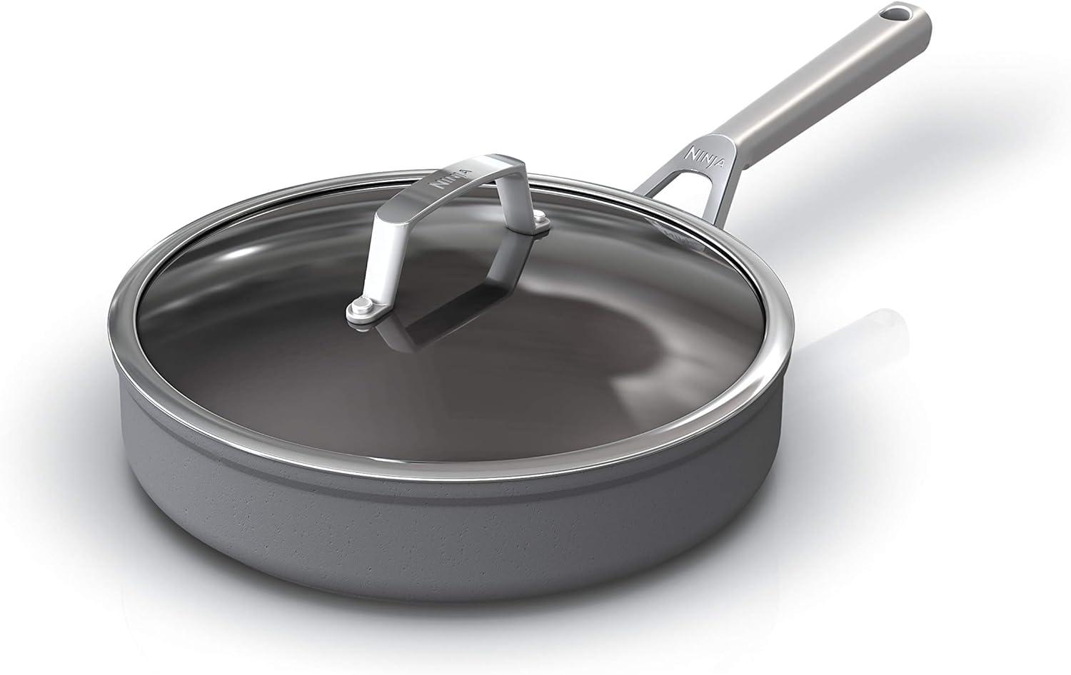 Ninja Foodi NeverStick Premium Hard-Anodized 3-Quart Saute Pan, Slate Gray