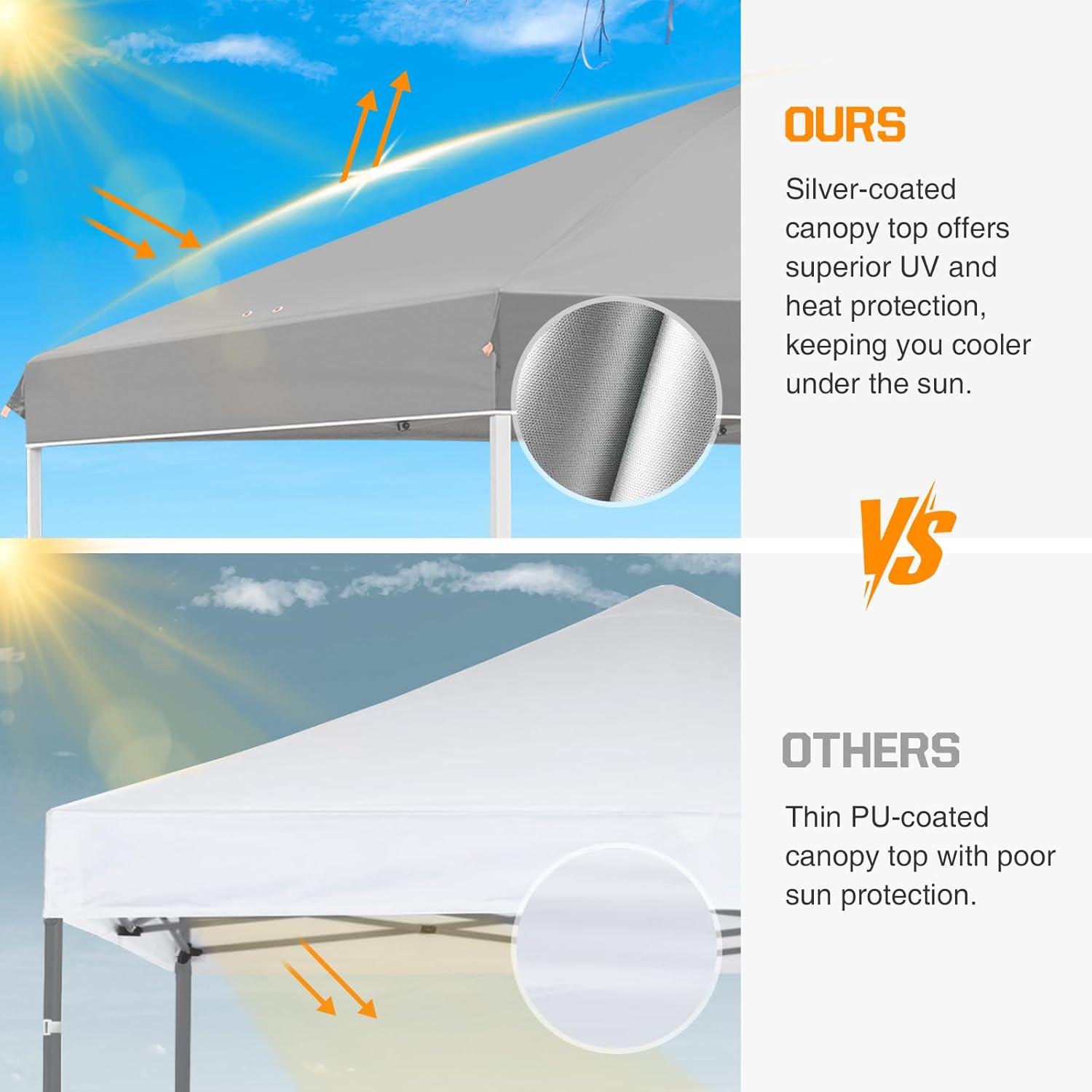 EAGLE PEAK Pop Up Canopies 10 Ft. W x 10 FT. D Metal Party Tent Canopy