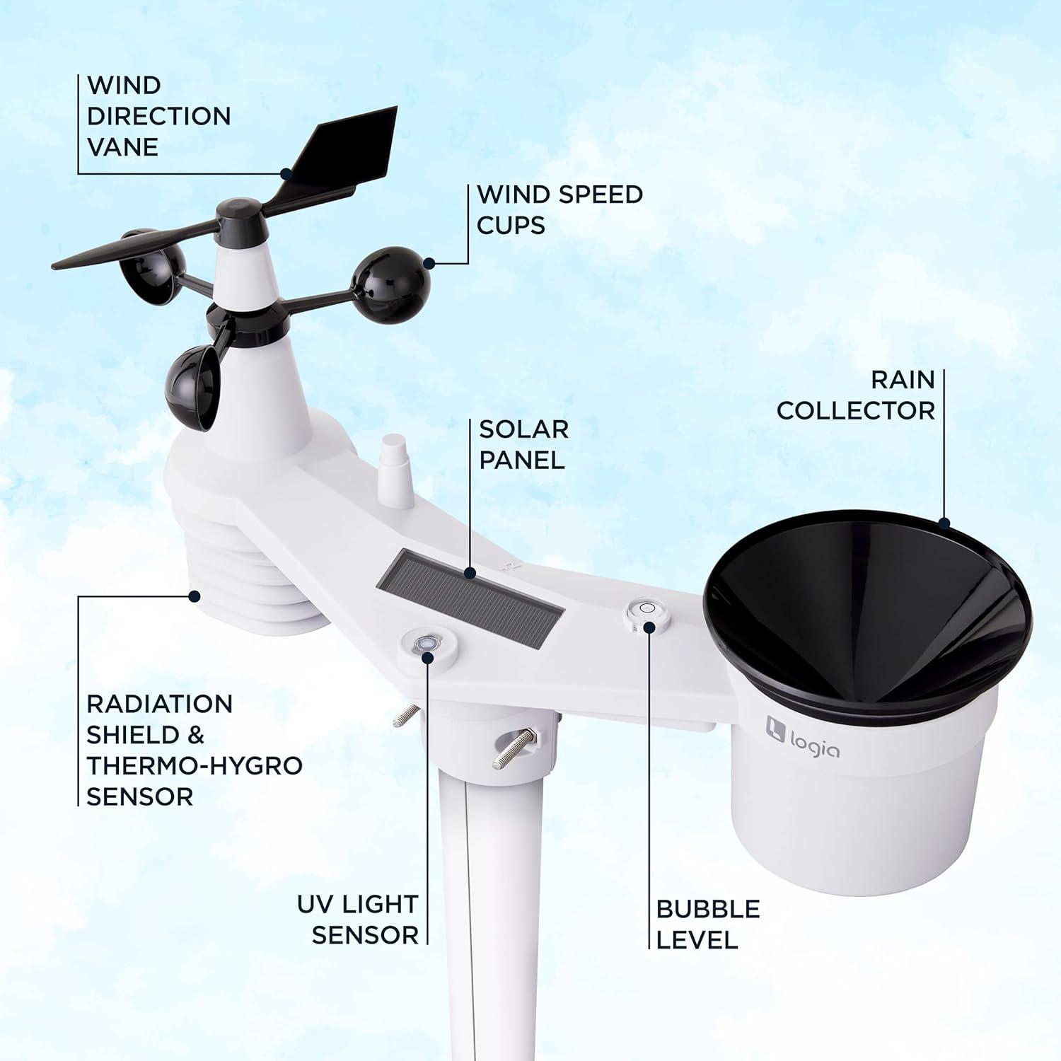 6.9'' Solar Powered Wireless Outdoor Weather Station